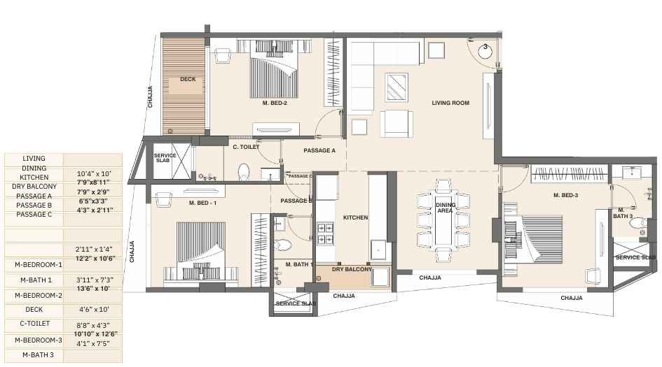 Phancode-Bliss-Floor-Plan-3-BHK-1020-Sqft